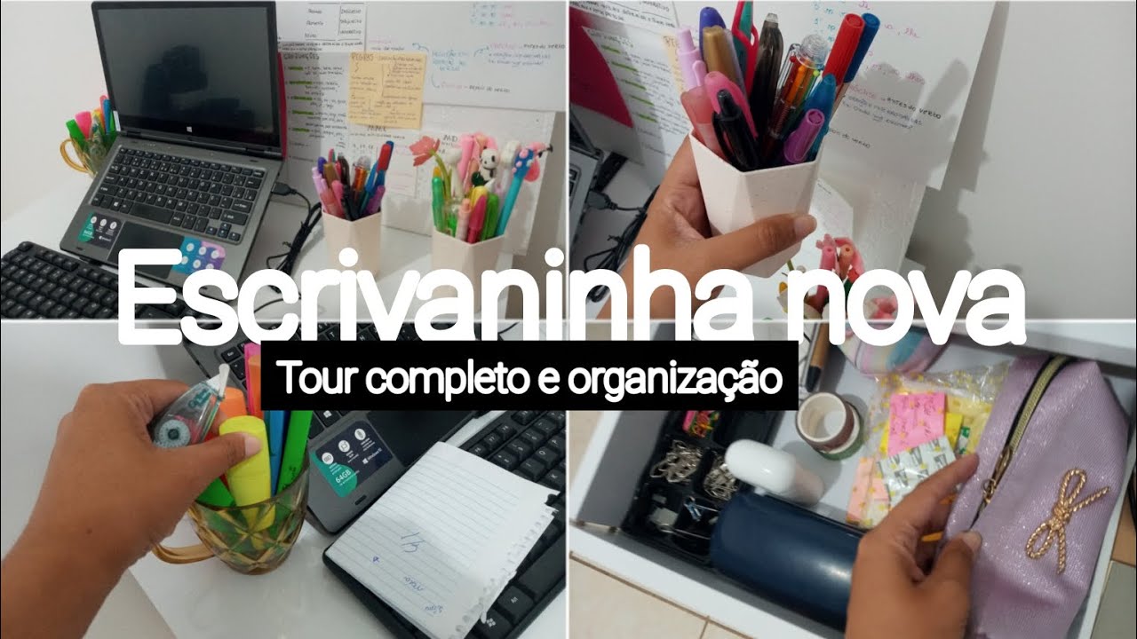 Montando o meu cantinho de estudos 2023| processo de montagem, organização e tour|cantinho baratinho
