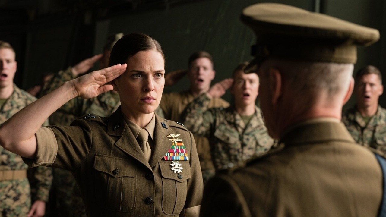 Los marines se burlaron de ella, y luego el general la saludó antes de que ella dijera una palabra
