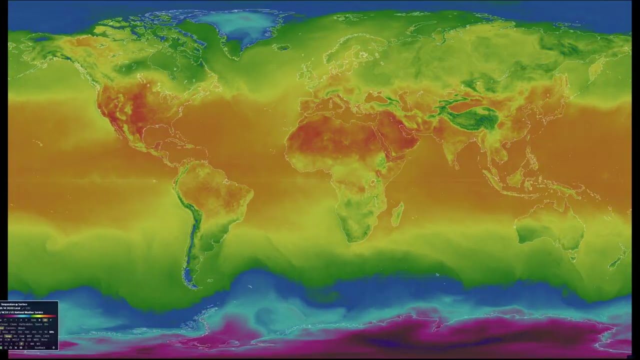 2025: A Year of World Temperature. Nullschool Earth ULTRA HD