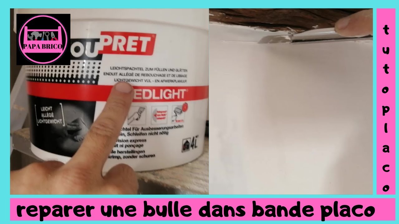 ASTUCE PLACO reparer une bulle cloque dans une bande a joint placo papier