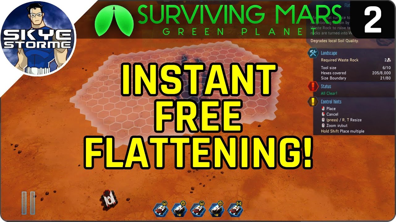 Surviving Mars Green Planet EP 2 - LANDSCAPING EXPLOIT Instant Free Flattening! - Gameplay & Tips