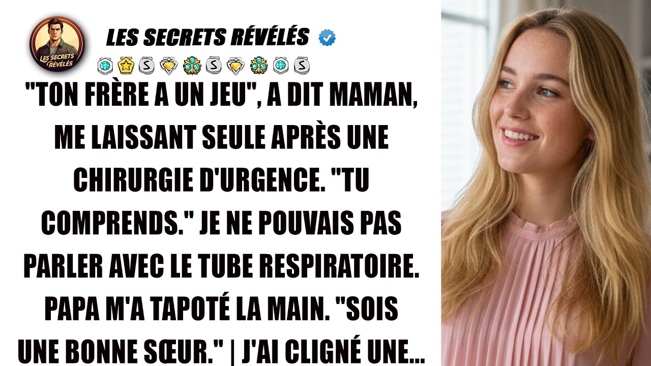Opéré d'urgence, mes parents m'ont laissé seul pour le match de mon frère. Je souffre.