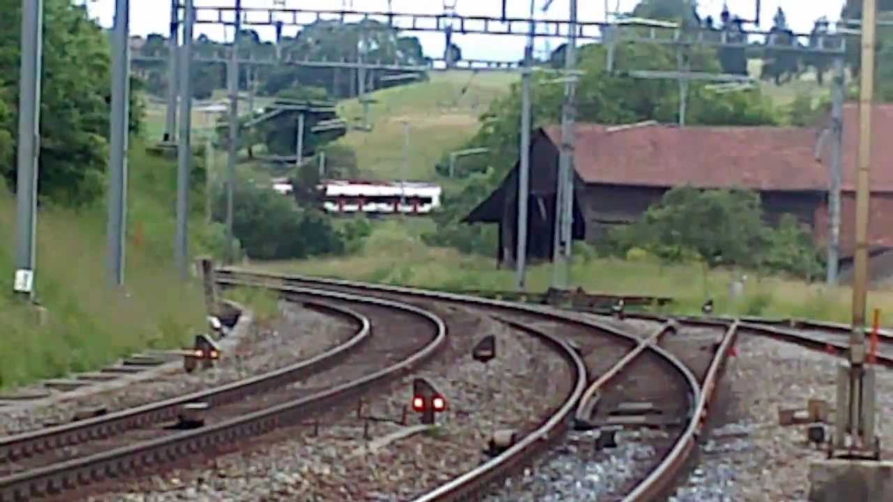 Train d'essais en gare de Puidoux-Chexbres