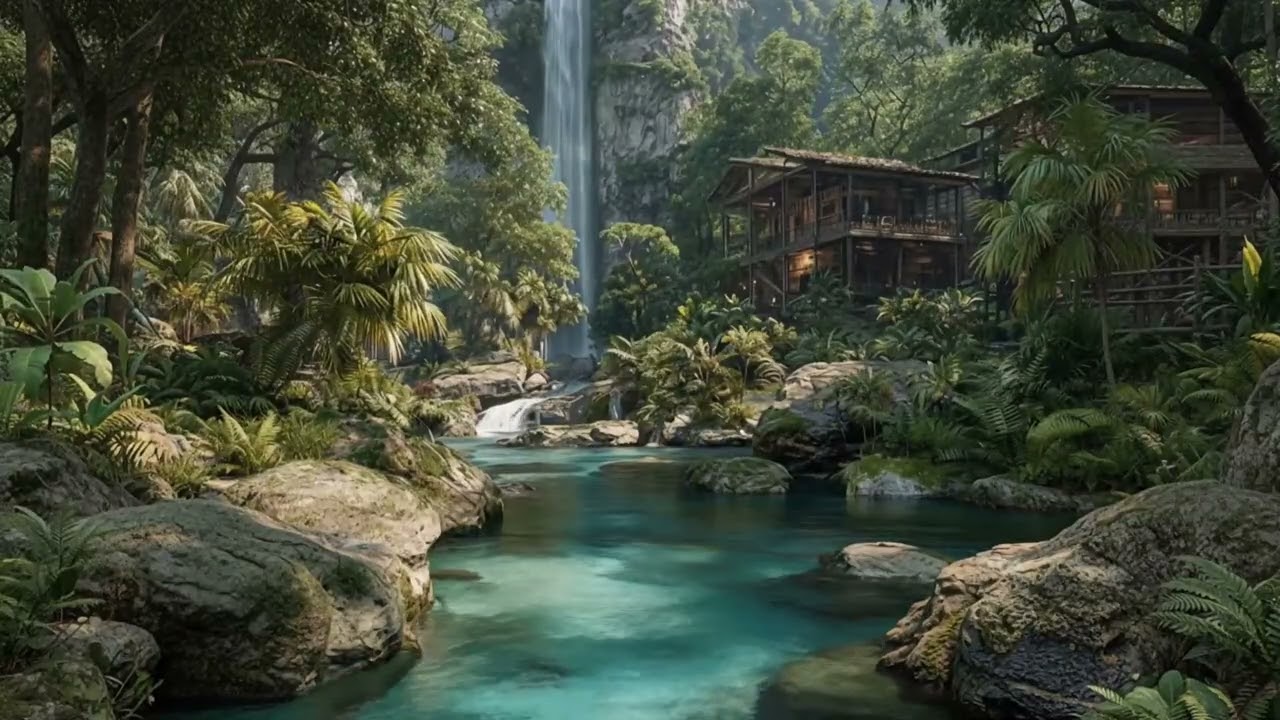 Turquoise Mountain River at Dawn – Pure Water Sounds, Birds | Peaceful Nature Ambience for Sleep.#1