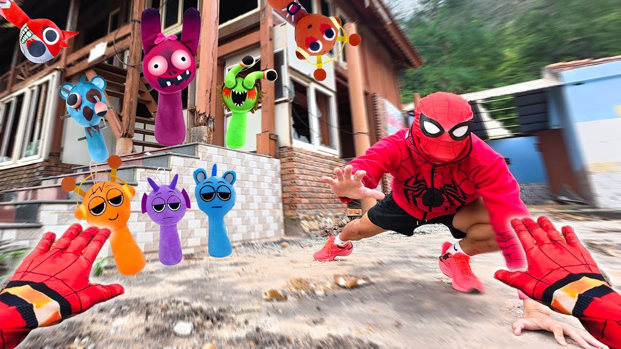 😨 The stilt house is unsafe! Spider-Man is terrified of the Sprunki gang.