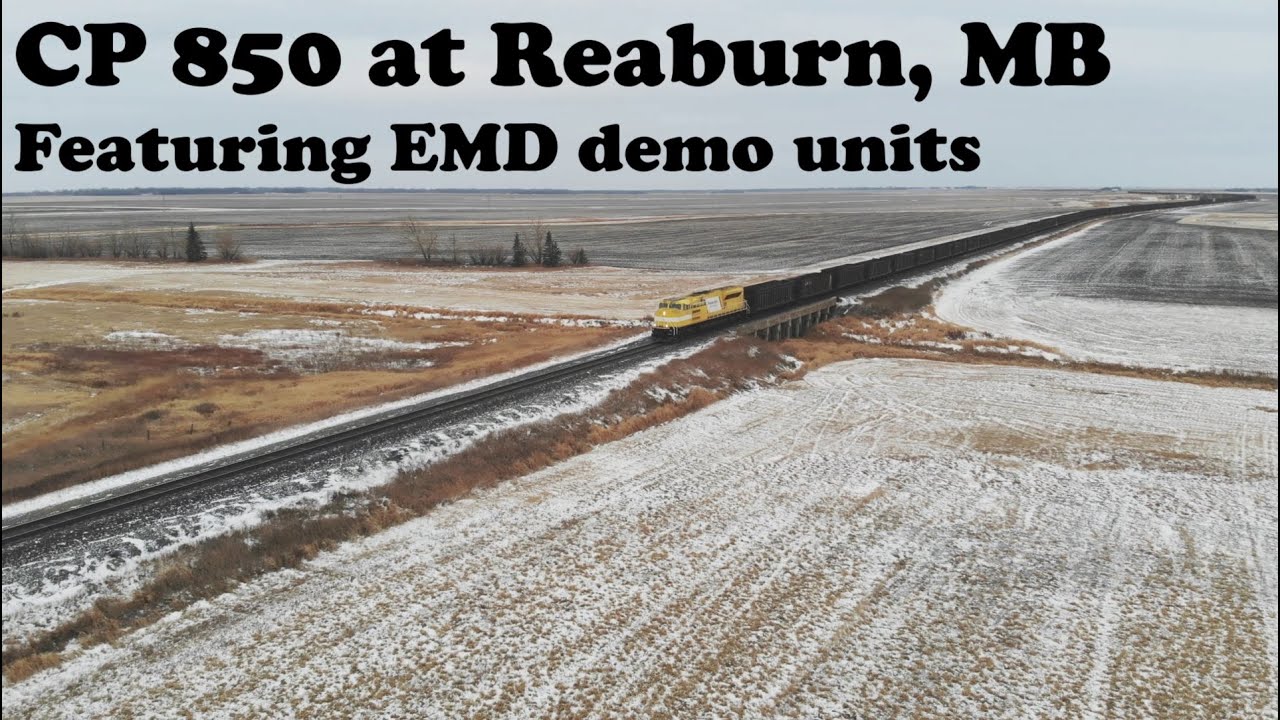 EMD Demonstrators on a CP Coal Train! Drone view of EMTX 7225 and 7208 at Reaburn Manitoba