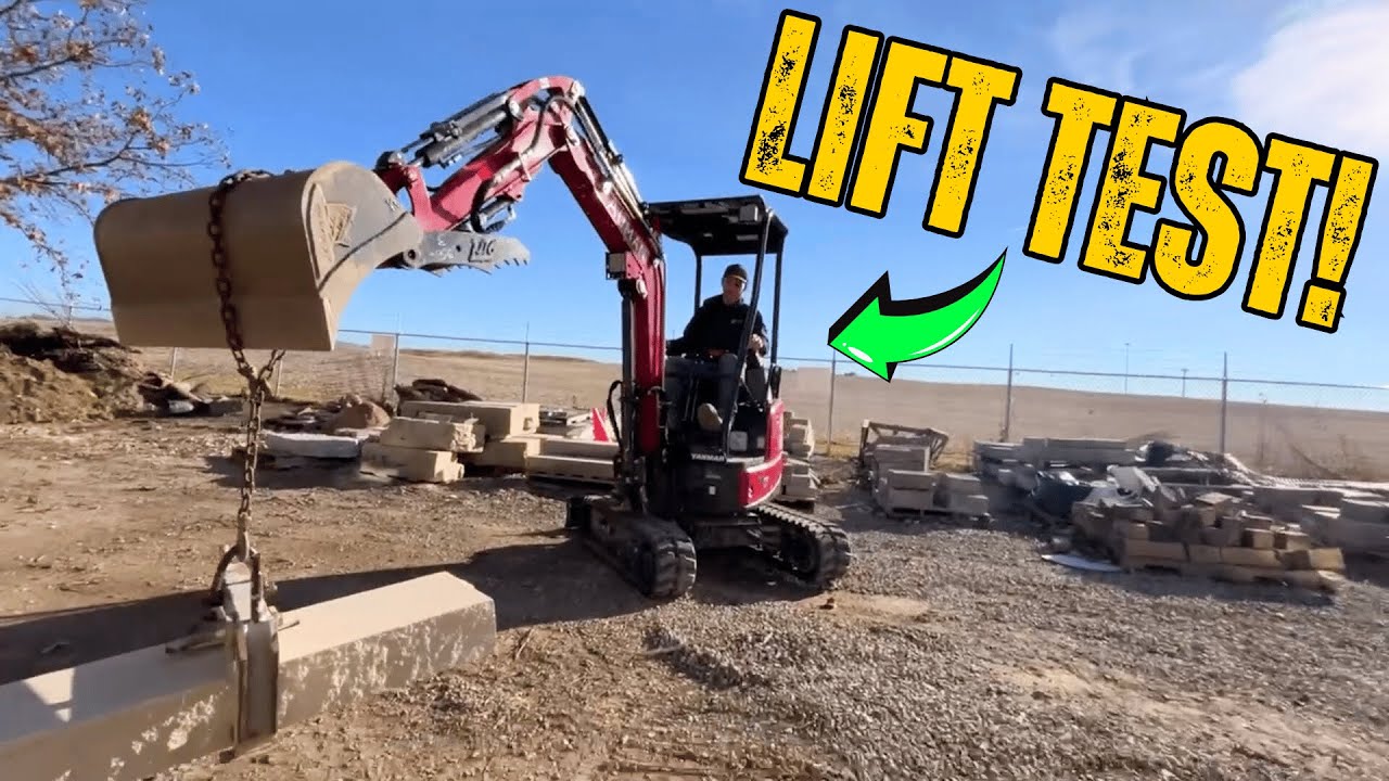 Испытание грузоподъемности мини-экскаватора Yanmar Vio17!