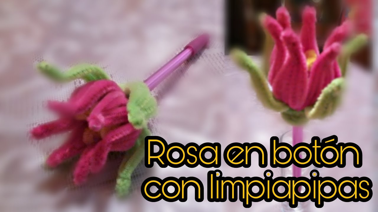 Como hacer una flor en botón con limpiapipas