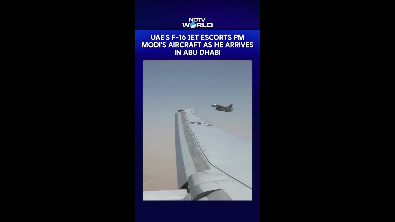 Grand Welcome For PM Modi As UAE Fighter Jets Escort His Plane
