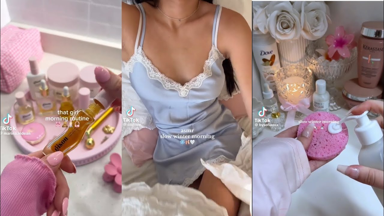 Aesthetic Morning routines 🩷 TikTok compilaton