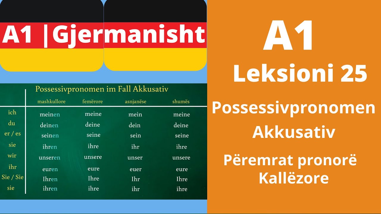 A1 - Leksioni 25 | Possessivpronomen | Përemrat pronorë - Kallëzore | Meso Gjermanisht | OGjerman