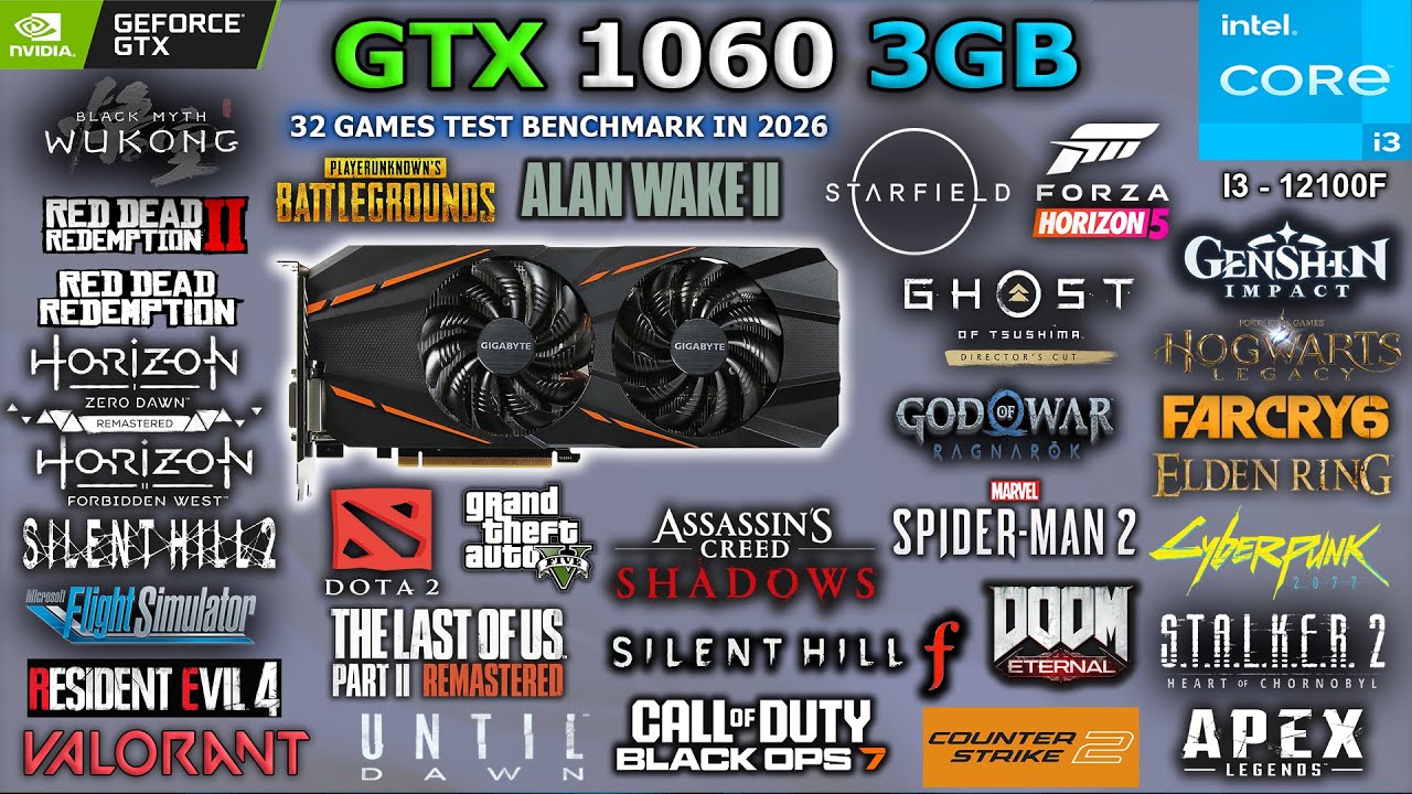 GTX 1060 3GB Tested 32 Games in 2026 // Still Playable and Strong? #gtx1060 #benchmark #gaming #game