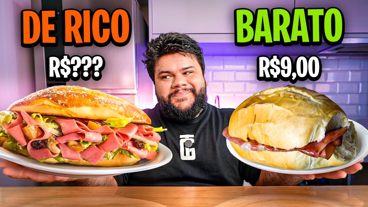 Pão com mortadela de Rico vs Simples!