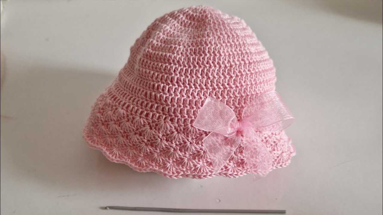 tutorial cappellino neonato da 0/3mesi lavorato all'uncinetto facile