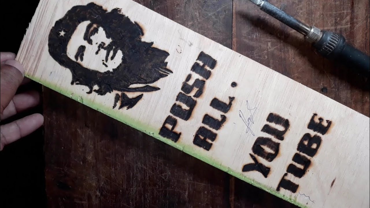 How to create a wood burning art with a soldering iron ( sinhala )
