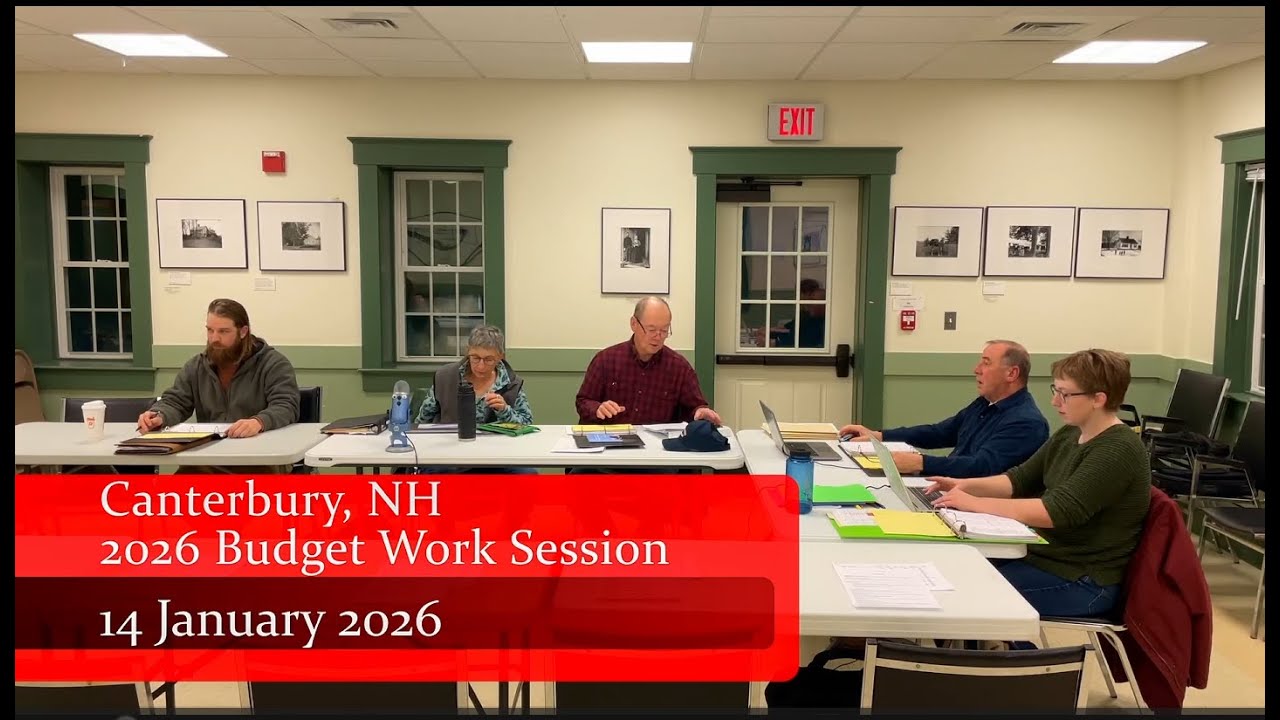 Canterbury NH 2026 Budget Work Session - 14 January 2026
