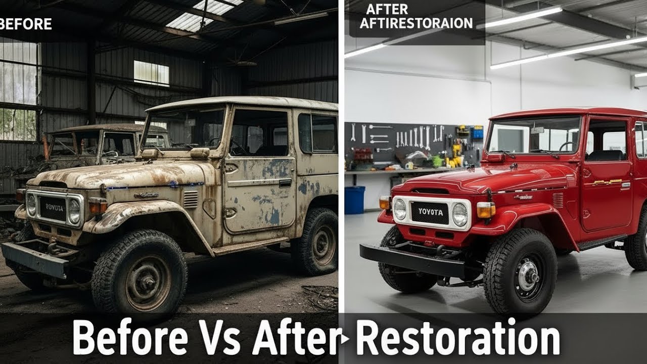 Pristine 1973 Toyota Land Cruiser FJ40 Engine Idle – Fully Restored Classic in Action