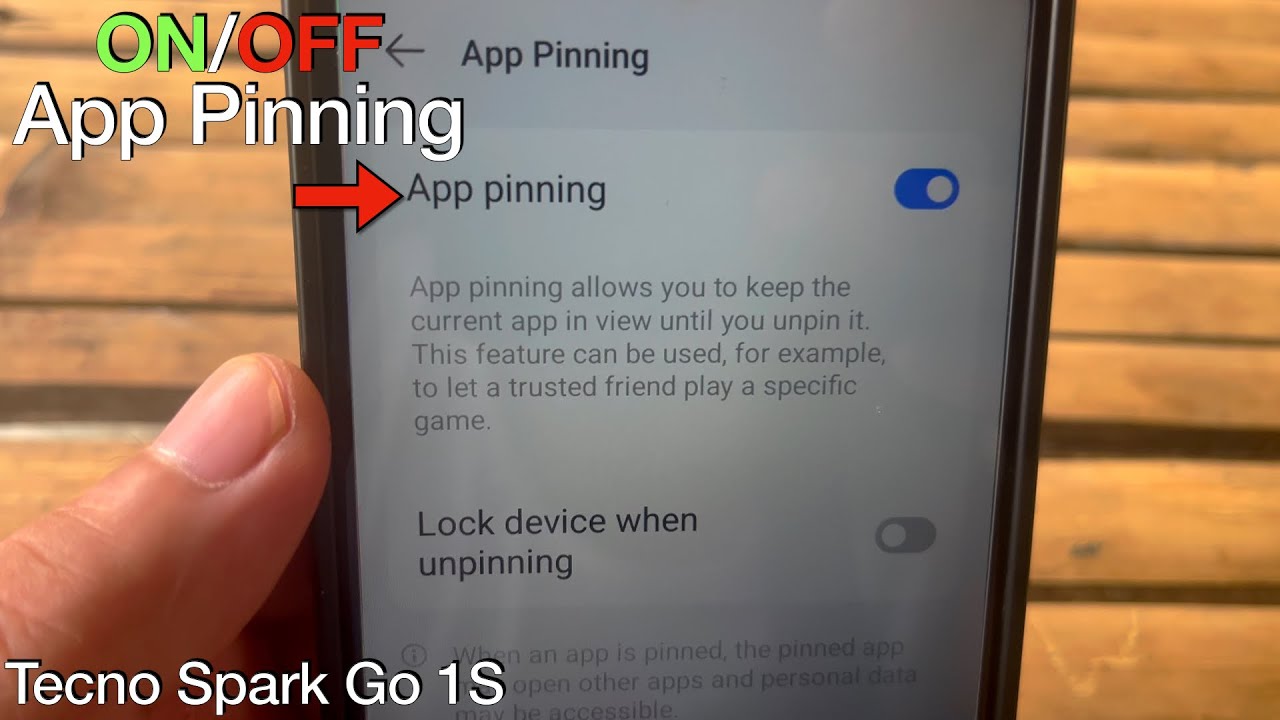 How to Turn ON or OFF App Pinning on Tecno Spark GO 1S