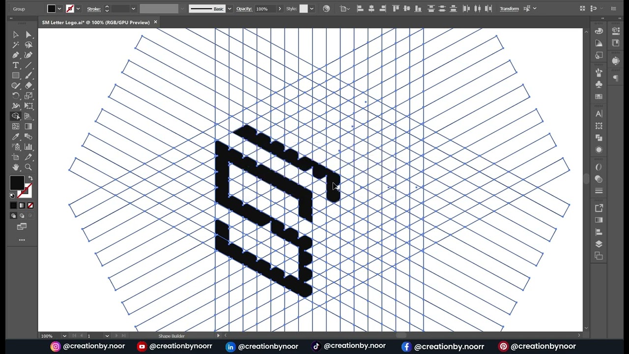 Creating a clean SM monogram logo 🔥