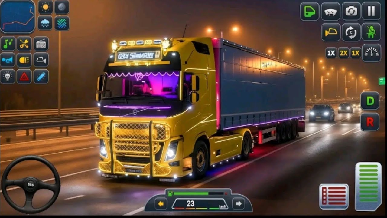 Ultimate Night Truck Driving 🚛🌃 | LED Modified Volvo Truck Gameplay