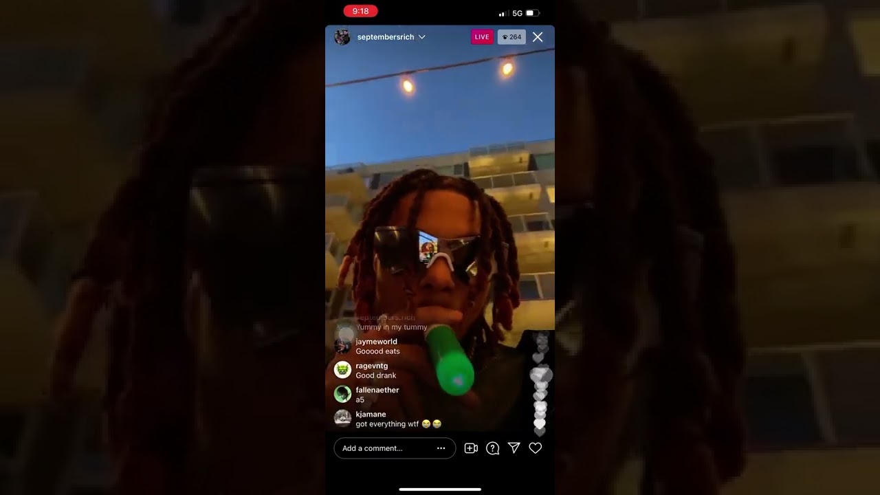 Septembersrich does backflip during cookout on IG Live