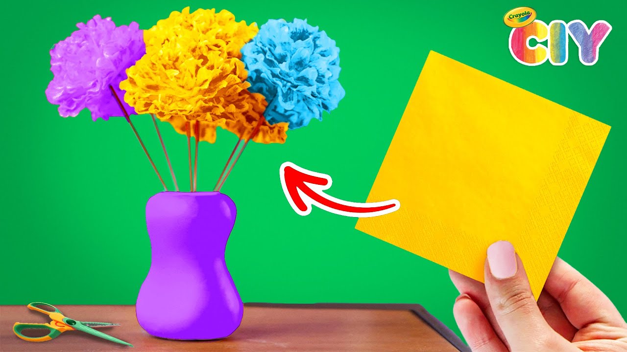 DIY Vase and Paper Flowers with Crayola Products 🌸