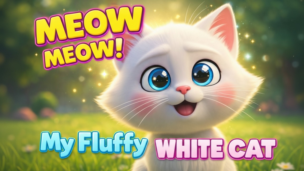 White Cat Song 🐈 | Cute Pet Nursery Rhymes & Kids Songs | CacaUcci