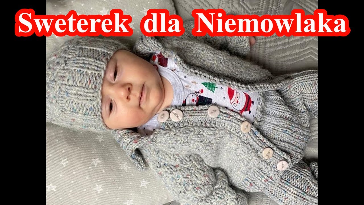 #moda SWETEREK NA DRUTACH DLA NIEMOWLAKA DZIECKA ZRÓB SAM ROZPINANY CIEPŁY KROK PO KROKU 🧡💥 Nr.11