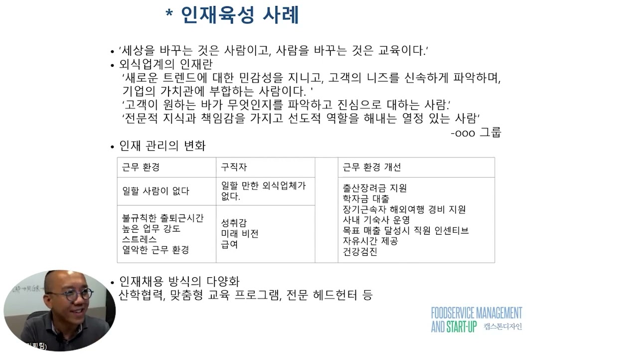 15-2. 인재육성 사례(1)  (외식 인적자원관리의 보상)
