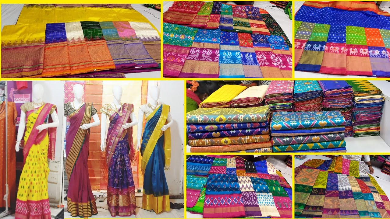 PVT Market Pochampally Ikkat Pattu Sarees With Price Address From Manufacturers Single Saree Courier