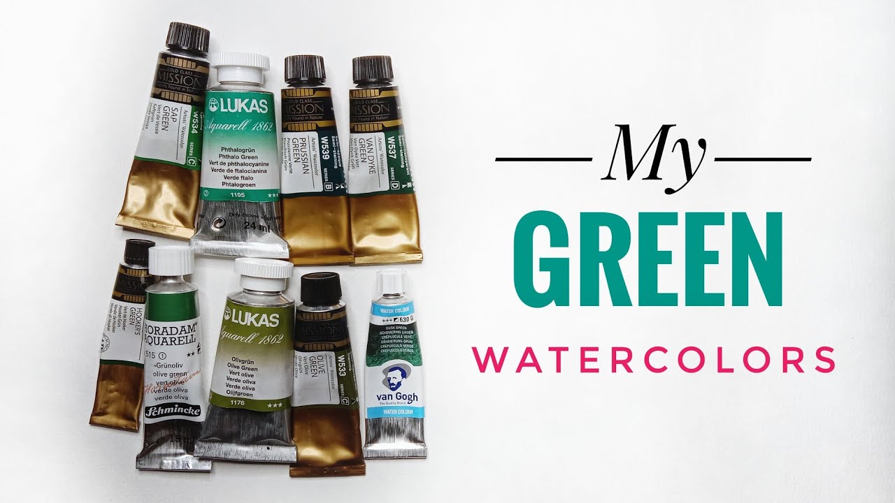Swatching All My Green Watercolors