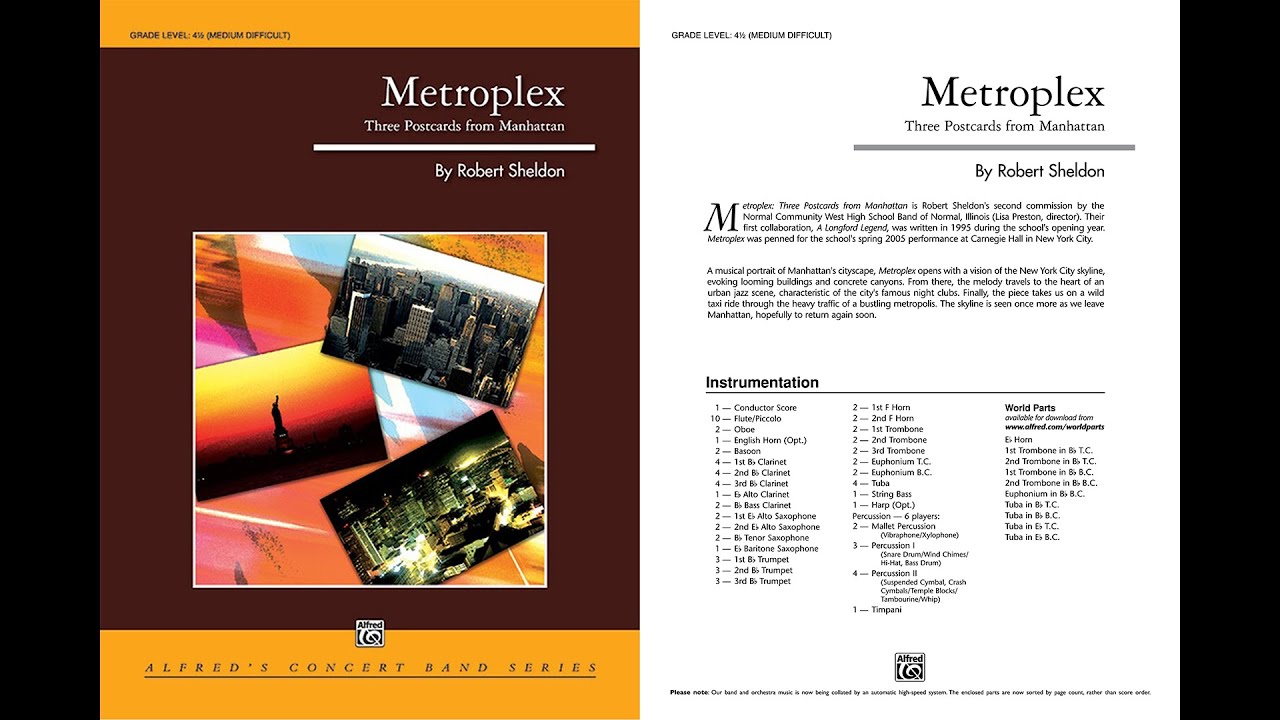 Metroplex: Three Postcards from Manhattan, by Robert Sheldon  &ndash; Score & Sound