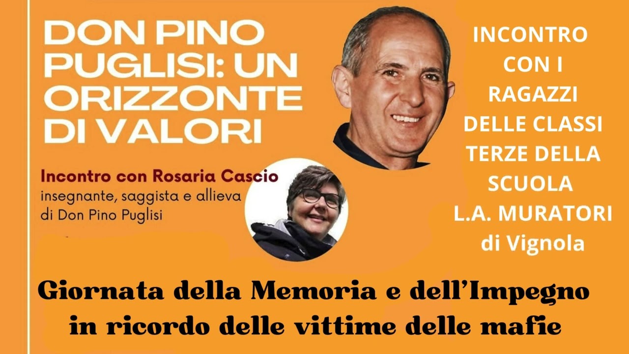 Rosaria Cascio incontra i ragazzi delle classi terze della scuola media L.A. Muratori