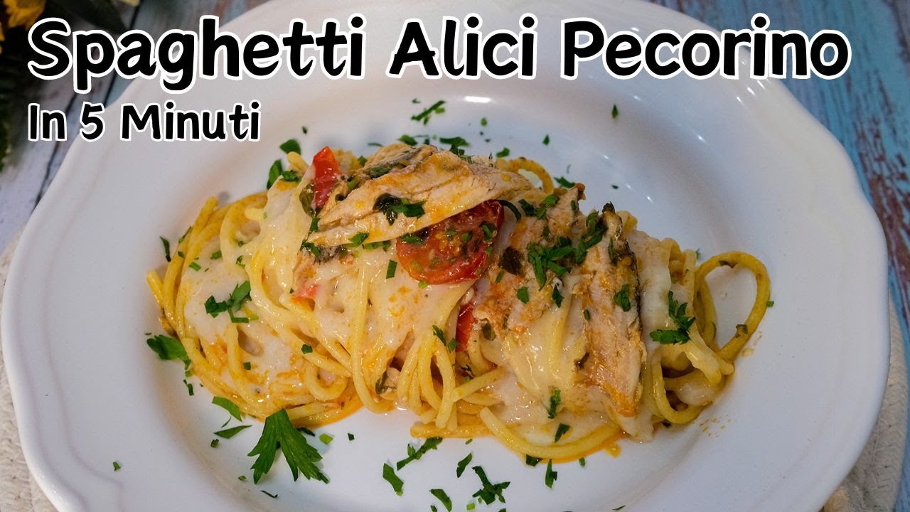 Spaghetti Alici e Pecorino Rosè_Piatto Economico Pronto in 5 Minuti ⏰