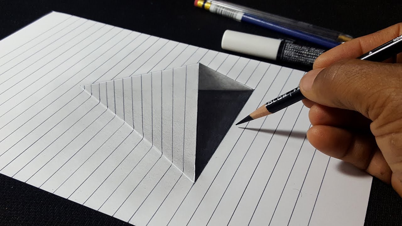 How to Draw 3D Paper Cut Illusion - Easy Trick Drawing with Pencil