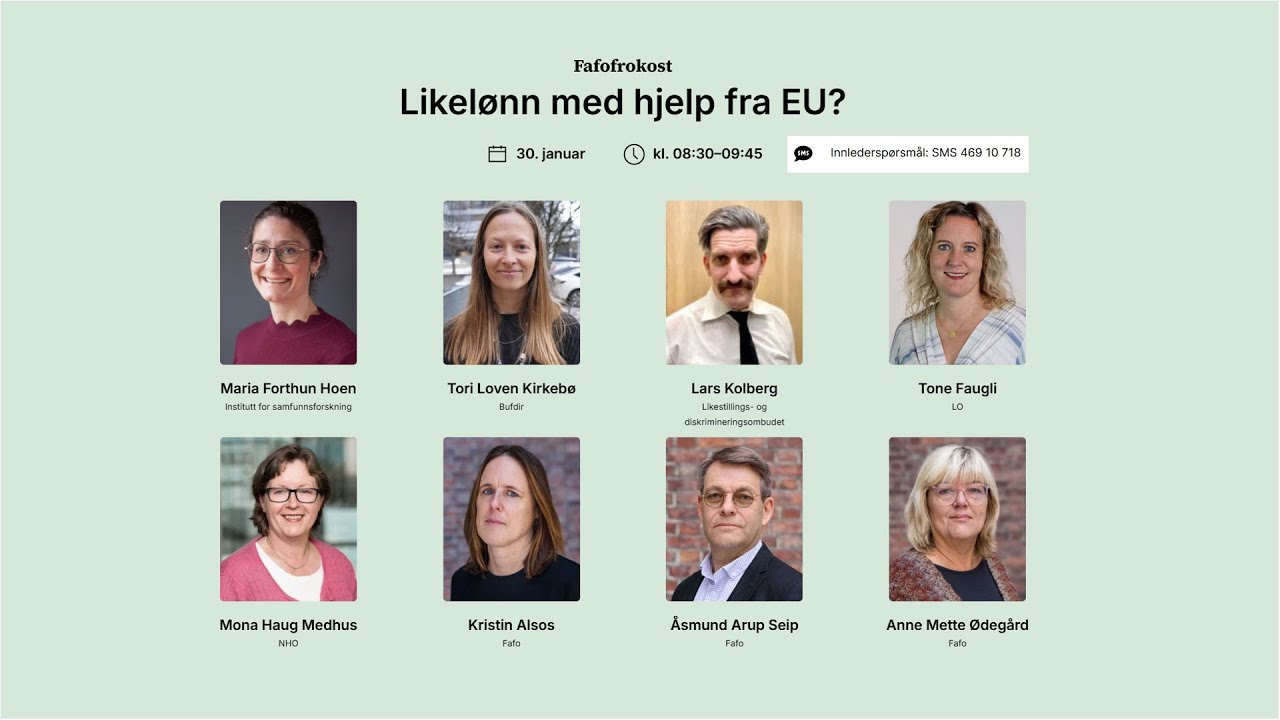 Fafofrokost: Likelønn med hjelp fra EU?