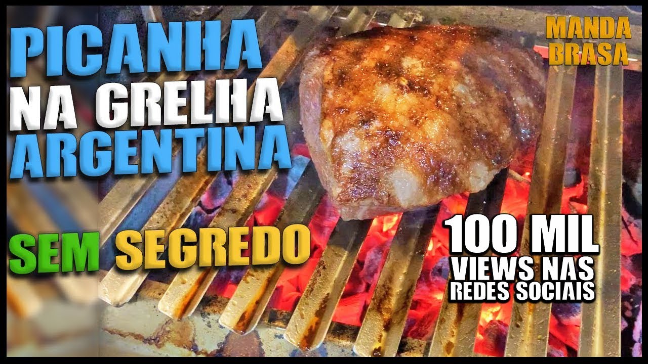 Picanha na grelha parrilla argentina Montinox de dois andares