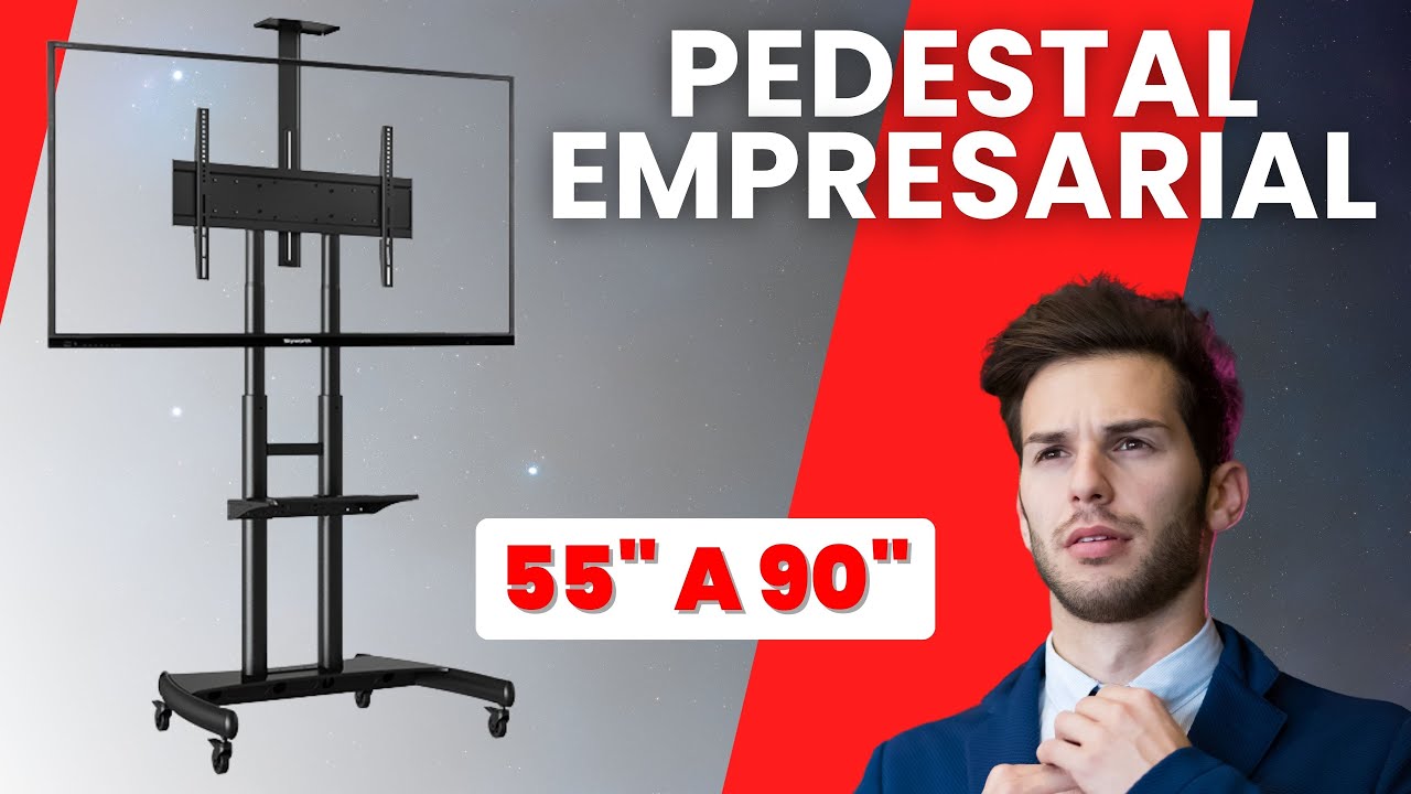 🟢 PEDESTAL Empresarial MÓVIL 📐 para TV o Monitor de 55” a 90” NB AVA1800