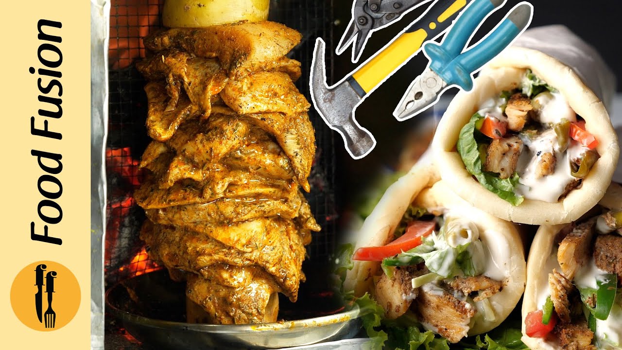 Doner Shawarma with DIY Homemade Doner Shawarma Grill Recipe By Food Fusion