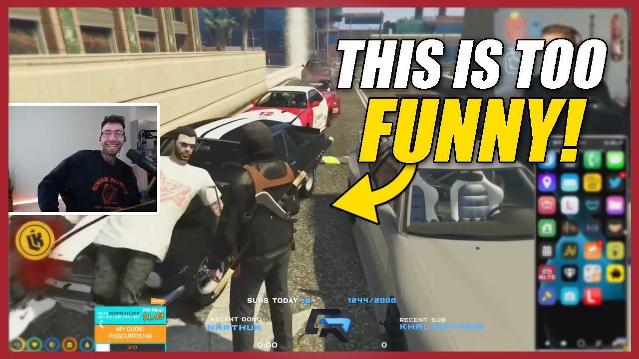 Curtis Reacts to Mr K Gets Ran Over by 17 Racers | Nopixel GTA RP