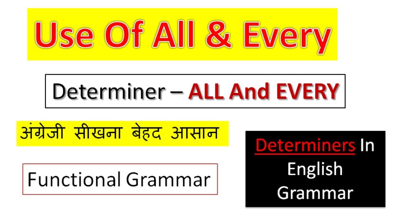 Determiners - All And Every | Complete Rules Of Determiners In English Grammar | English Point