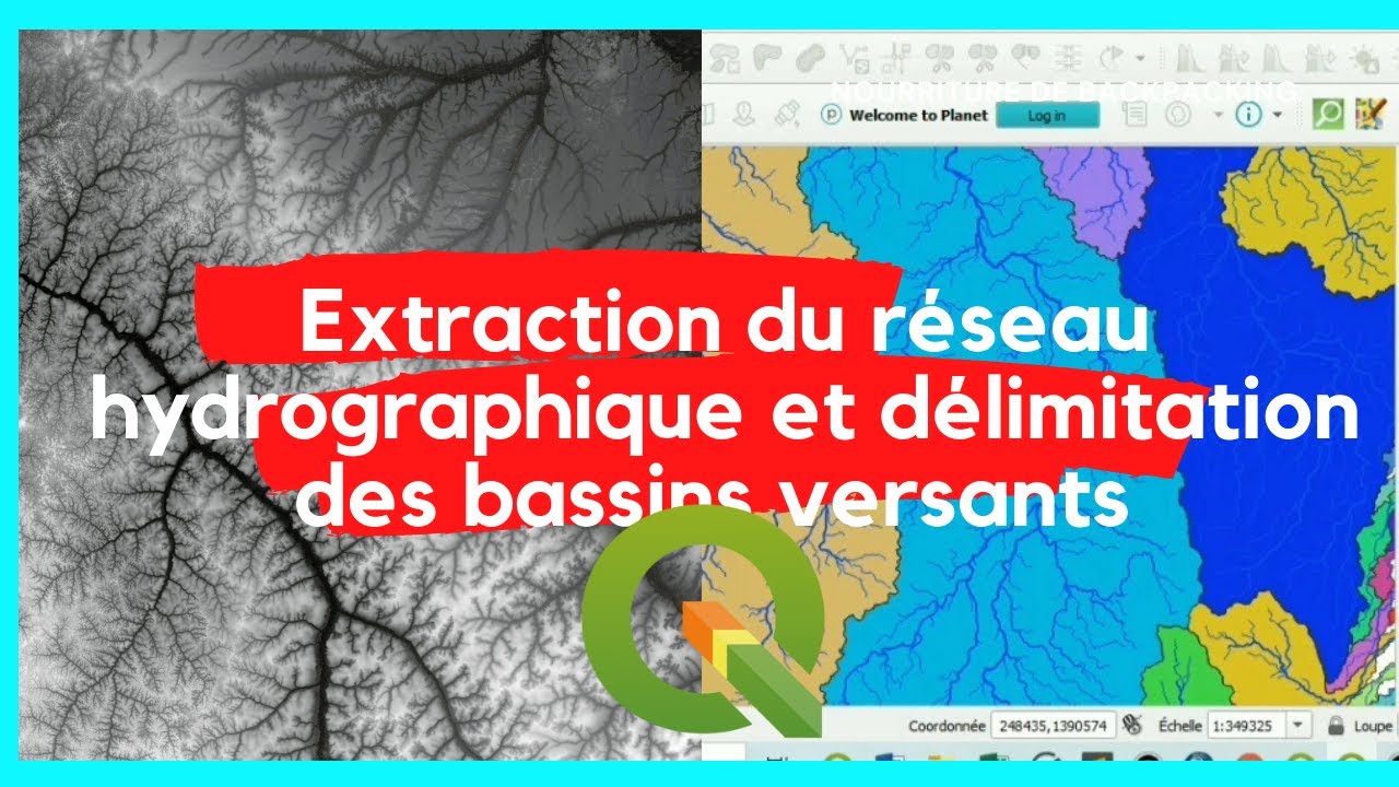 Carte BASSIN VERSANT et RÉSEAU HYDROGRAPHIQUE sous QGIS