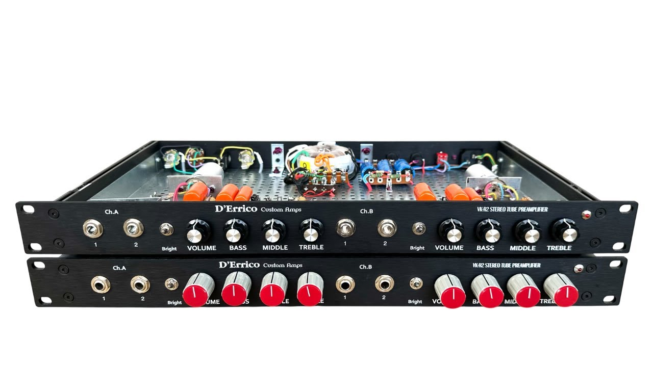 D'Errico Custom VK-R2 stereo preamp - with Fender Telecaster (Alembic F2B inspired)