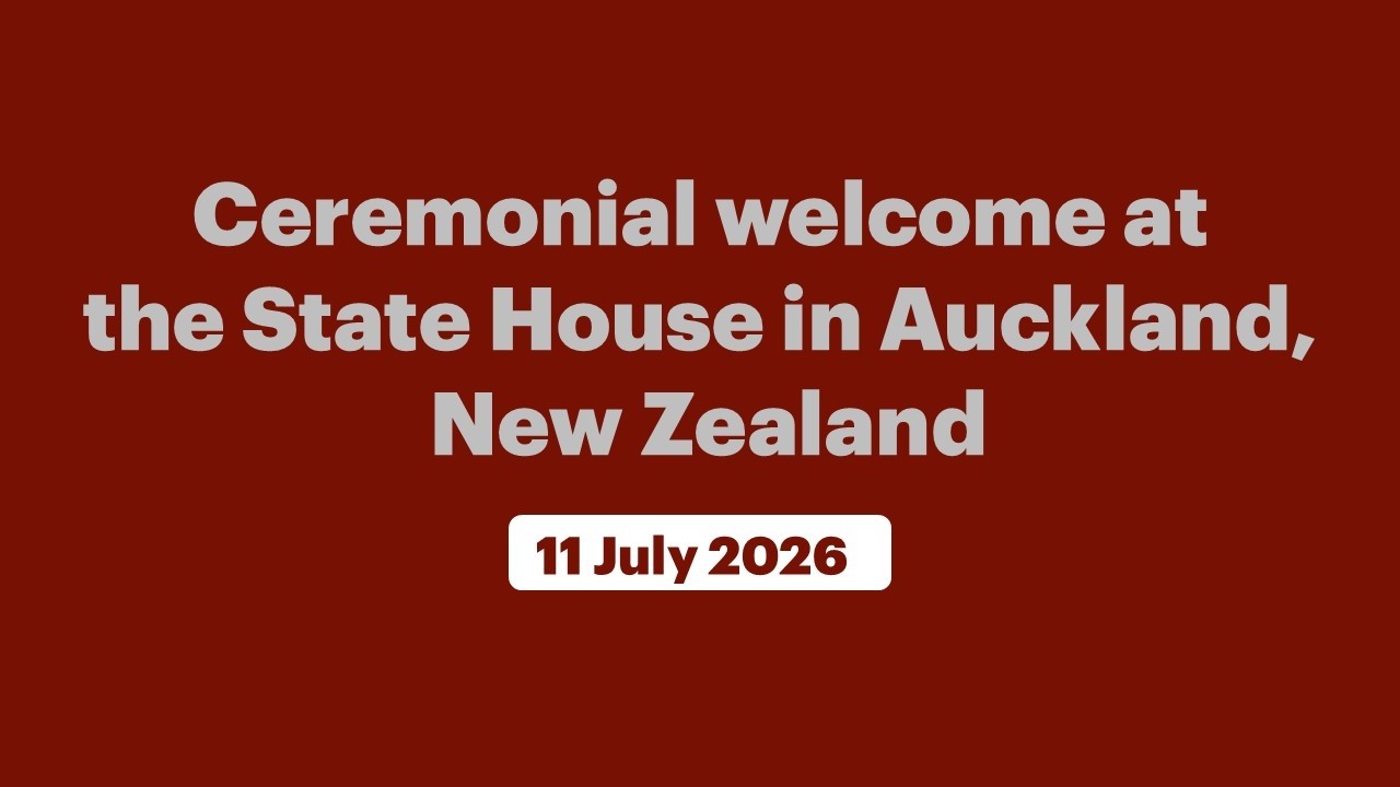 Ceremonial welcome at the State House in Auckland, New Zealand