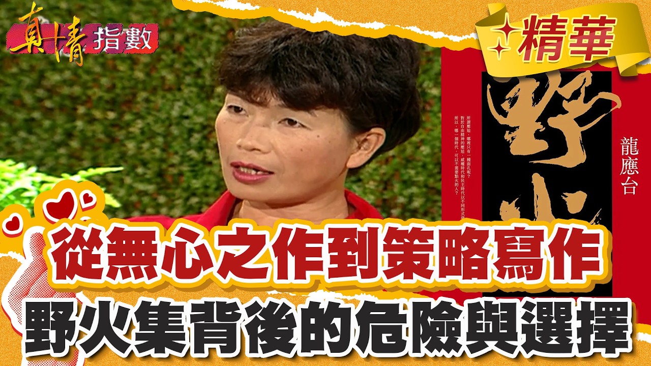 從無心之作到策略寫作！龍應台野火集背後的危險與選擇！【#真情指數】精華 (1/3)｜#蔡康永 #龍應台