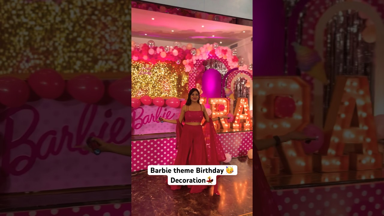 Barbie theme birthday 🩷decorations ideas 🥳💃 #decoration #burthday #barbie #pink #ideas