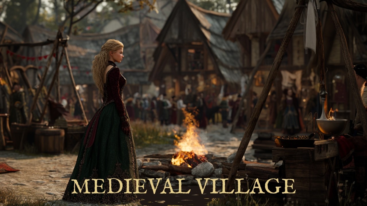 Medieval Village Ambient | Folk Music For Deep Study & Restful Work 4K