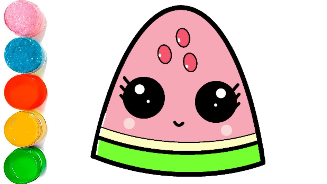 How to Draw Cute Watermelon 🍉