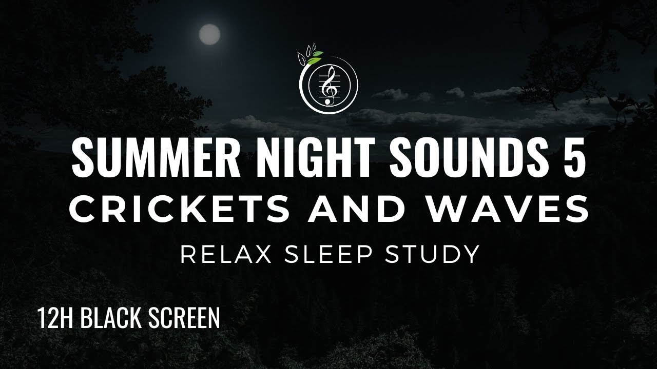 12 Hours of Calming Summer Night Sounds |5| Crickets and Ocean Waves for Deep Sleep