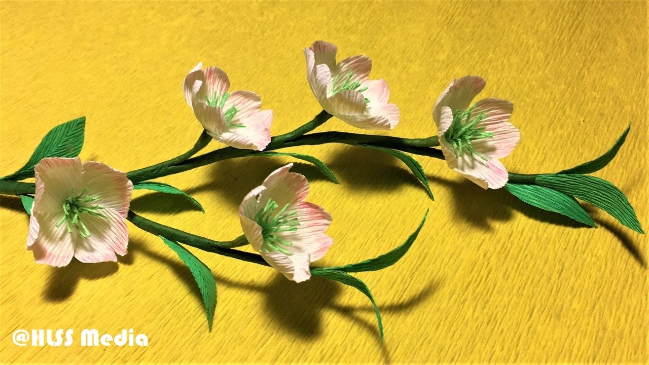 DIY origami dogwood flower making with crepe paper|how to make paper flower easy|craft tutorials